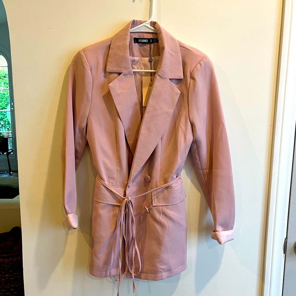 Missguided Blush Fitted Blazer